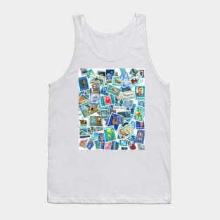 From all over the world - postage stamps blue Tank Top